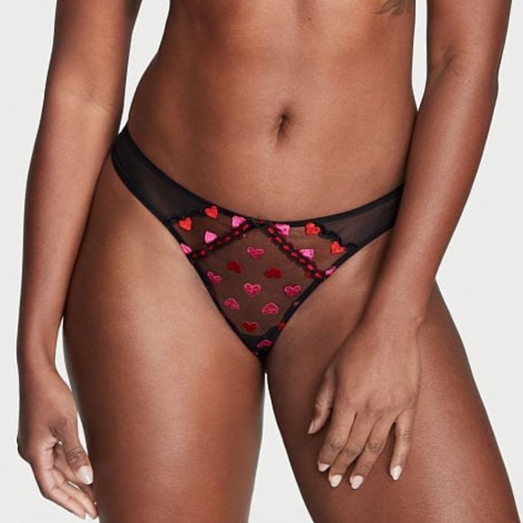 Victoria's Secret Dream Angels Heart Embroidery Thong Panty - Picture 3 of 4